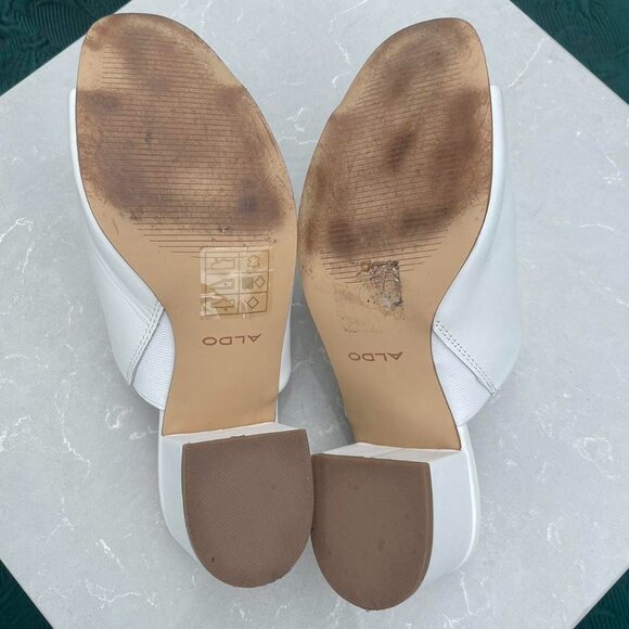 White Aldo chunky heel mule slides - Picture 6 of 6